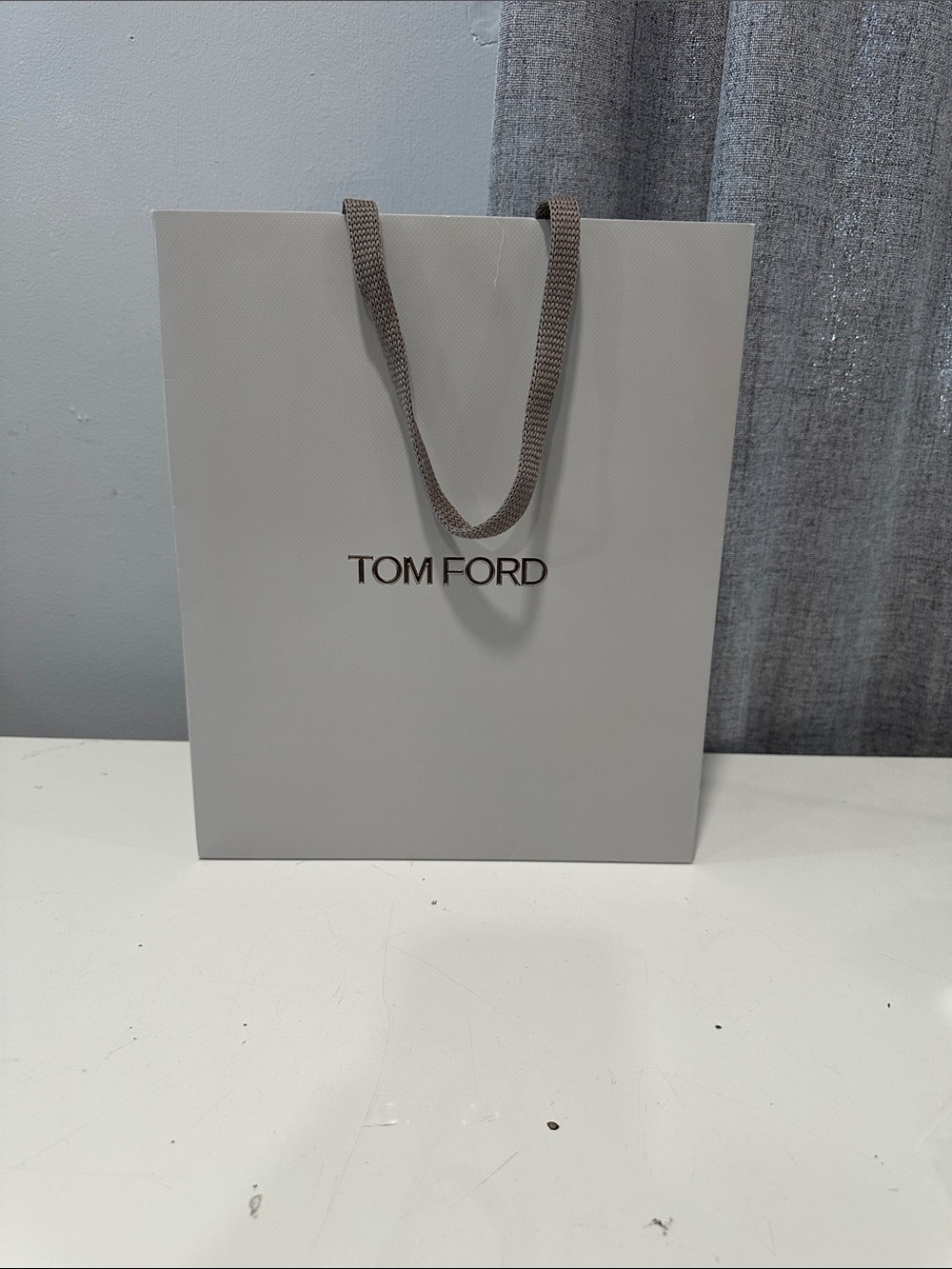 Authentic Tom Ford gray paper shopping bag
